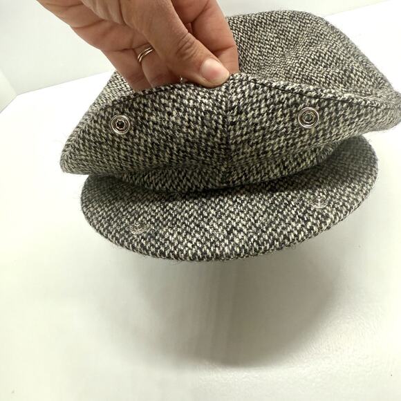 HARRIS TWEED Eddie Bauer Men’s Newsboy Flat Cap Sz M Thinsulate-Lined & Earflaps - Picture 3 of 6